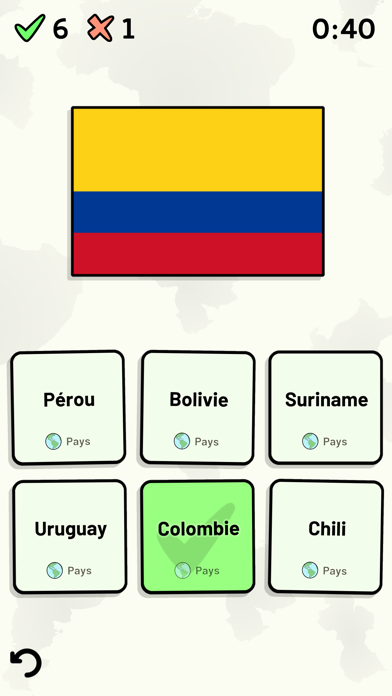 Screenshot #2 pour Pays d'Amérique du Sud - Quiz