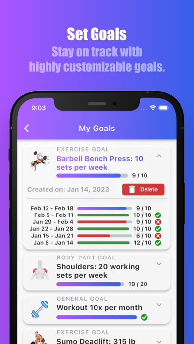 Bench Gym Log: Workout Tracker Screenshot