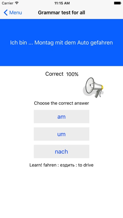 German exercises, test grammar Screenshot