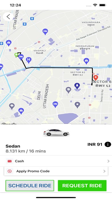 Green Cab App Screenshot