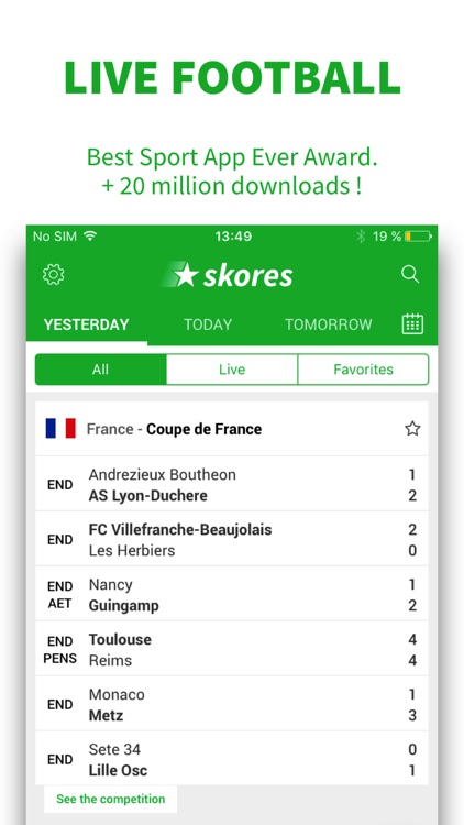 Live Soccer Scores -Skores screenshot-0