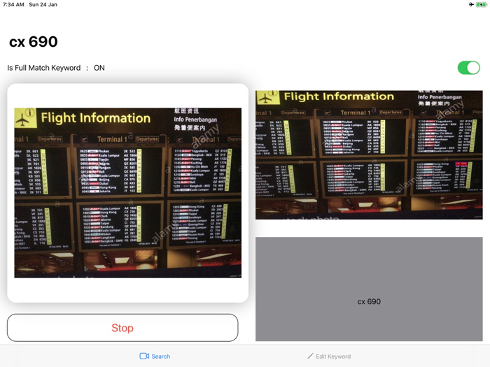 Camera Keyword Search