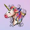 Colourful Unicorn Stickers delete, cancel