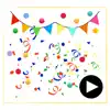 confetti celebrations stickers delete, cancel