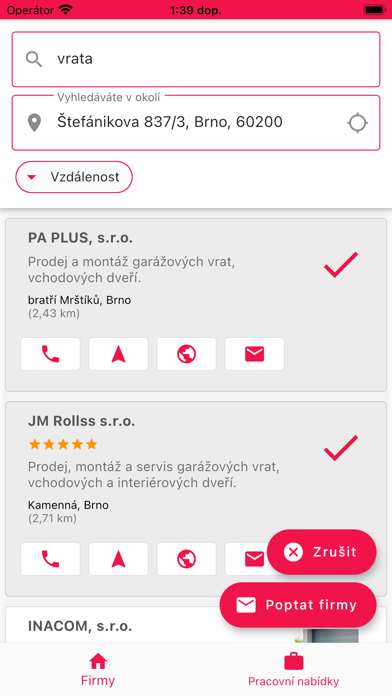 Firmy v dosahu.cz Screenshot