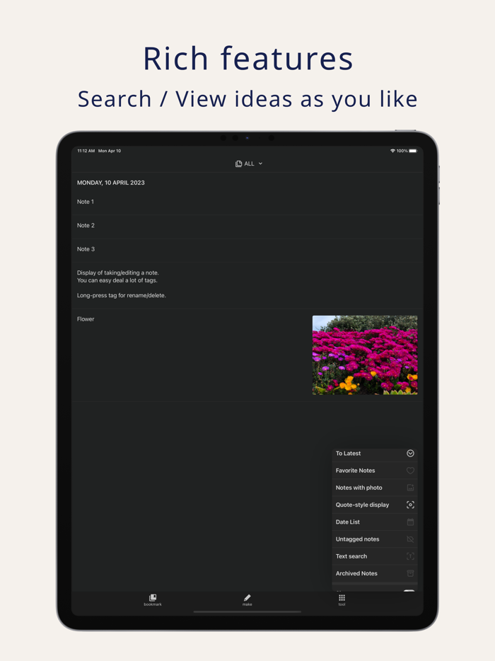 Roamee - many Notes and Tags