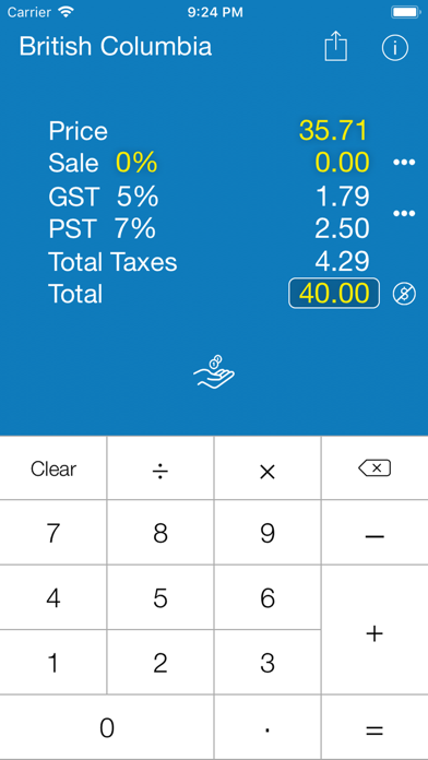 Sales Tax CANADA Calculation Screenshot