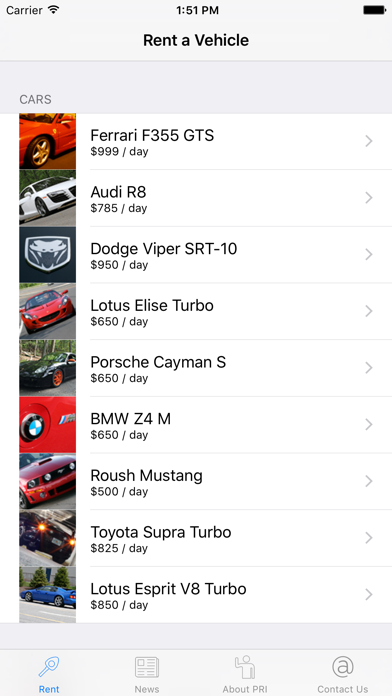 PRI Rentals Screenshot