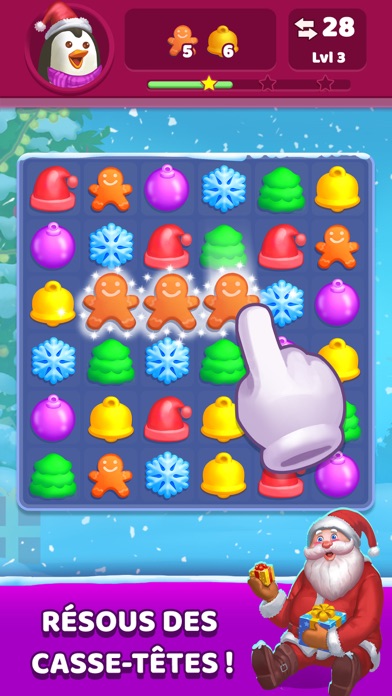 Screenshot #1 pour Jeux de Noel Match 3