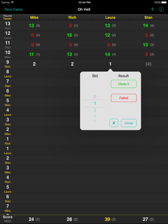 Screenshot #5 pour Oh Hell Card Game Scoring