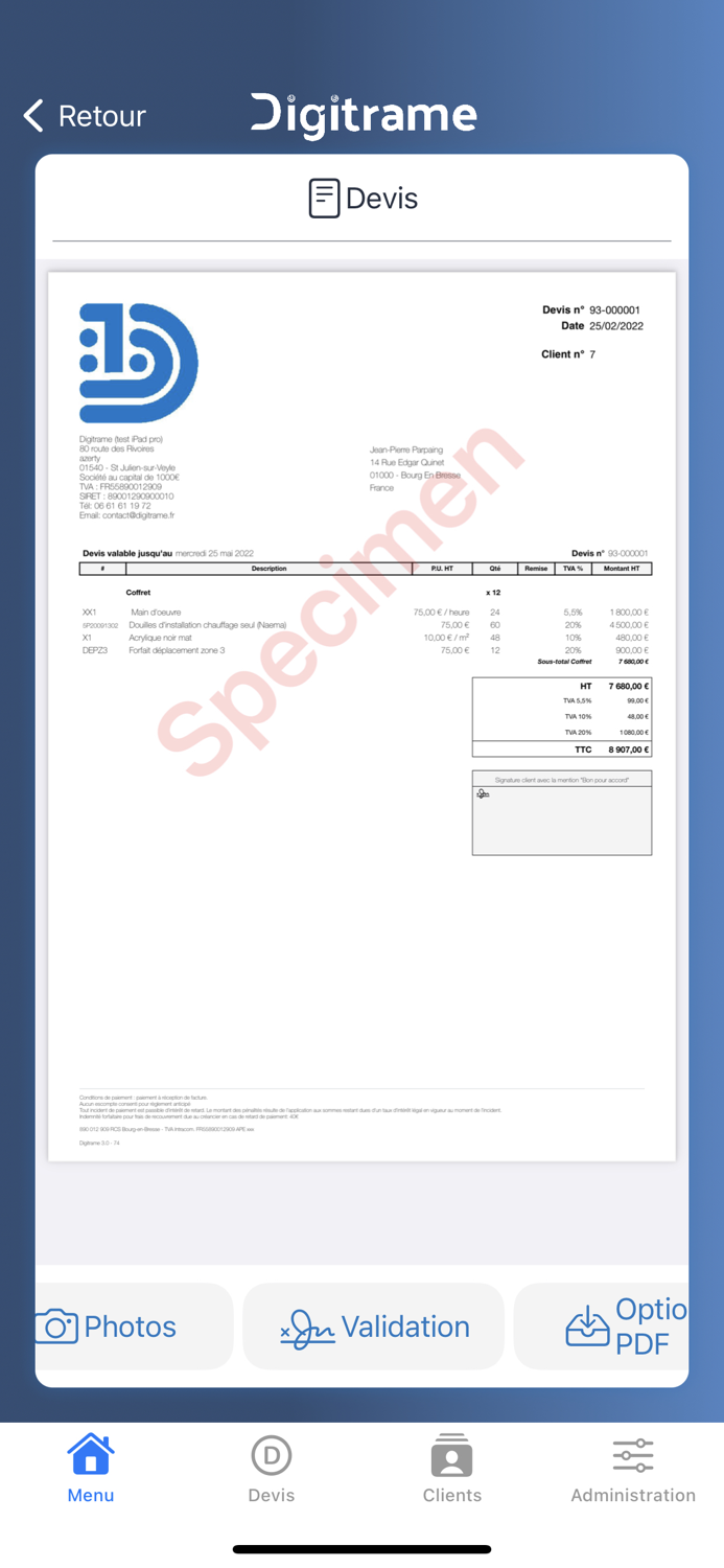 Digitrame - Devis et Factures
