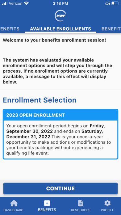 MyWorkplace Benefits Screenshot