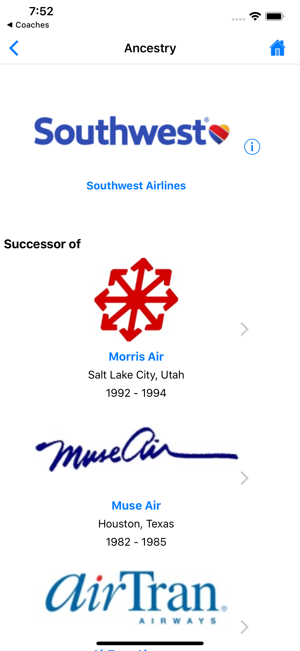 U.S. Airlines, Past & Present screenshot 2
