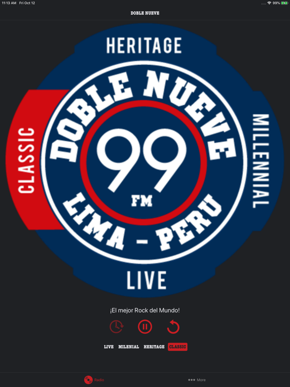 Doble Nueve: Radio Rock iPad screenshot 4 - Music app