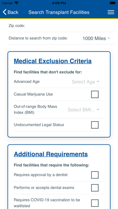 Kidney Transplant Compare Screenshot