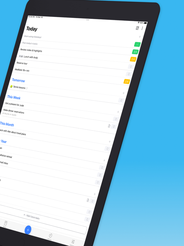 Motidayt Habits Tasks Goals