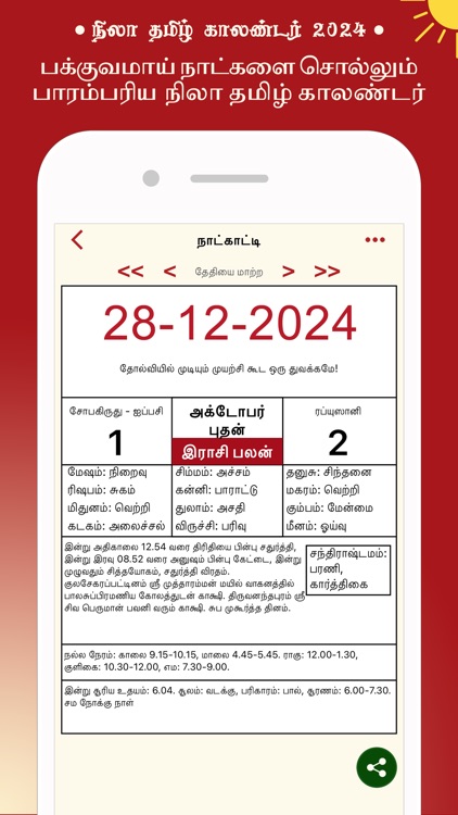 Nila Tamil Calendar 2024