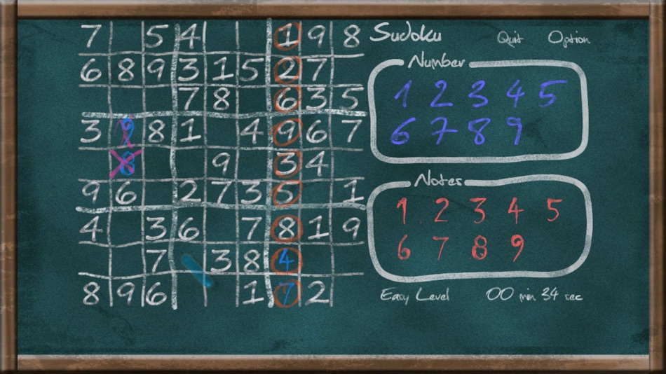 #3. Sudoku on Chalkboard (iOS) 由: Oscar Tsang