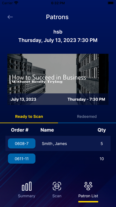 BookTix Scanner Screenshot