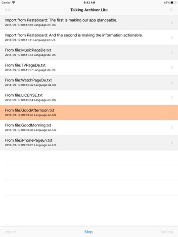 Talking Archiver Lite iPad screenshot