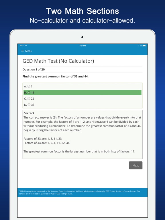 Screenshot #6 pour GED® Test Prep