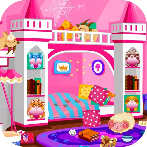 Princess room cleanup games icon