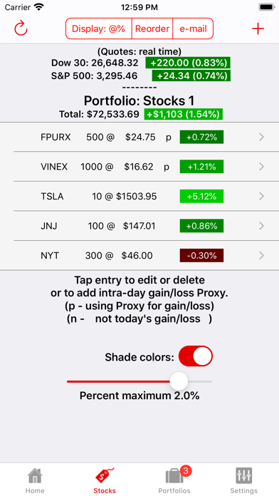 Watch My Stocks Screenshot