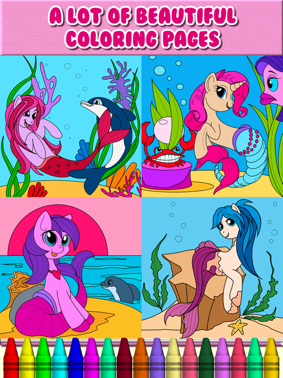 Screenshot #5 pour Pony Mermaid Coloring Book