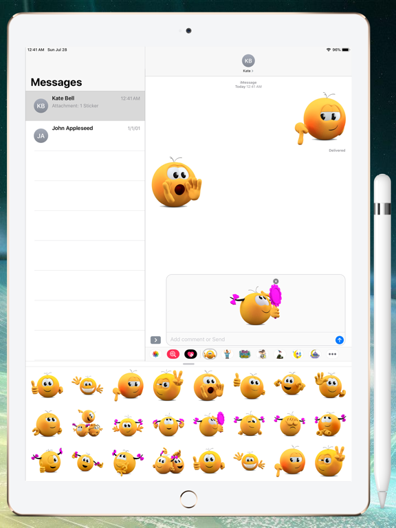 Banga Cute Emojis HD Stickers iPad screenshot 6 - Stickers app