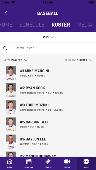 JMU Athletics Screenshot