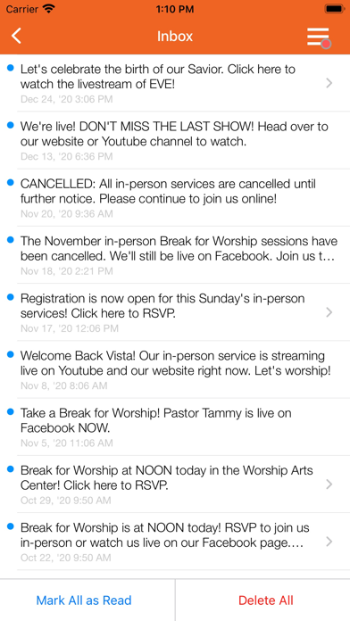 Vista Community Church App Screenshot