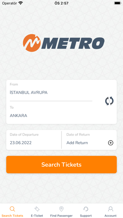 MetroTurizm–Online Ticket Sale Screenshot