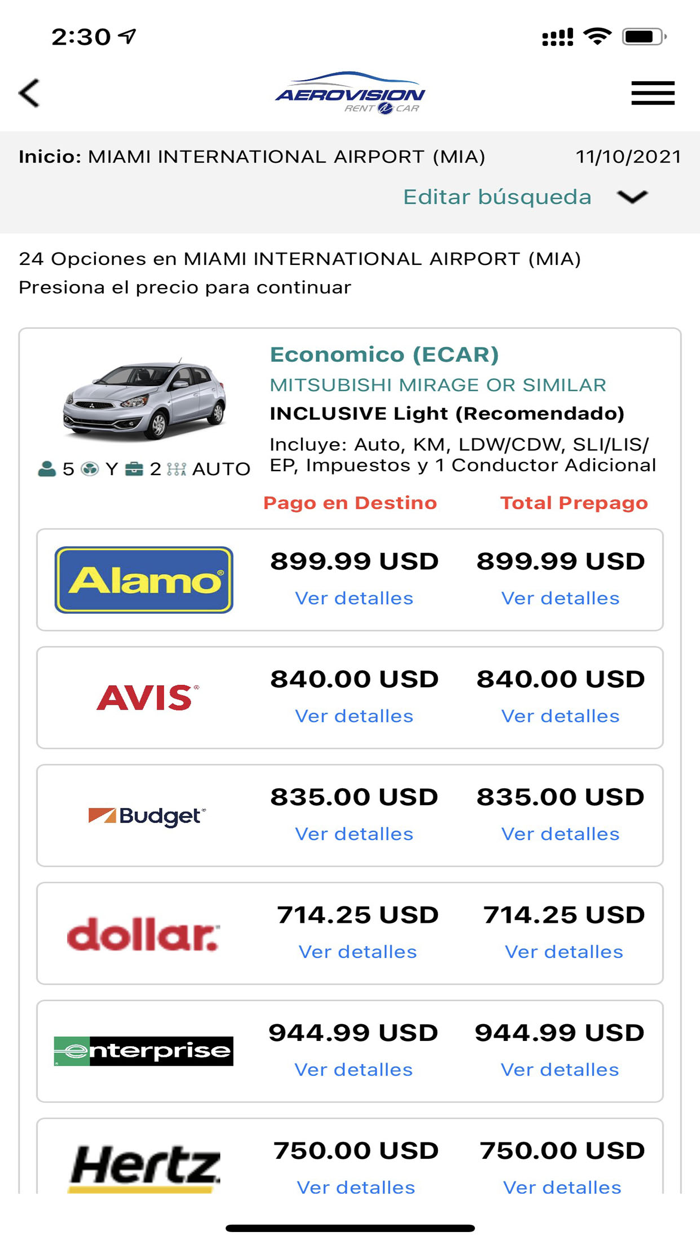 Aerovision SAS - Rent a Car