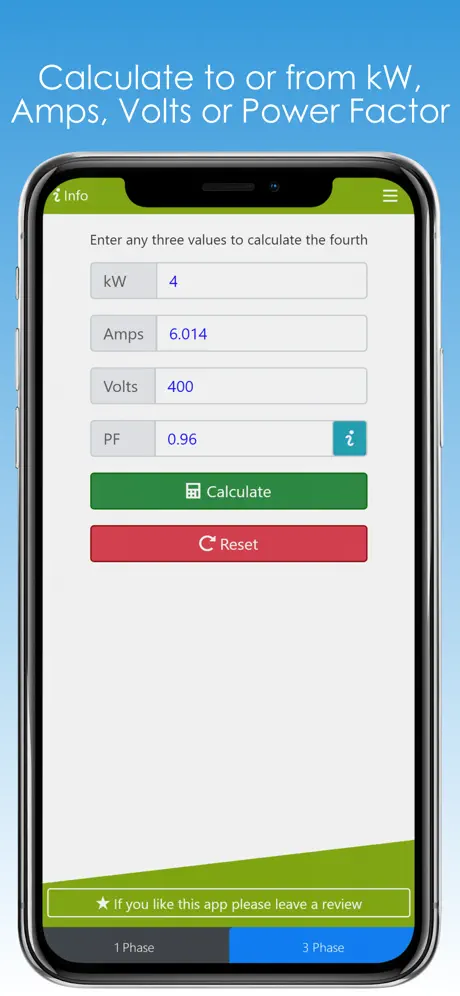 Watts Amps Volts  Calculator