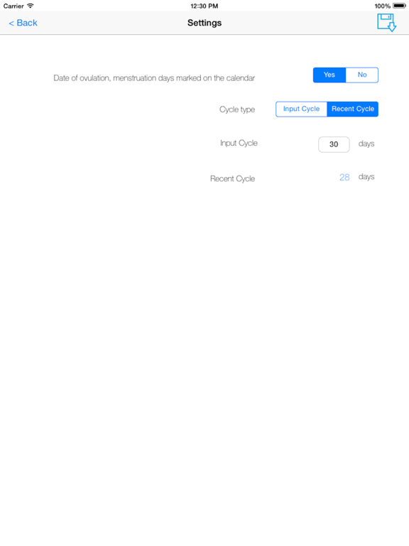 Menstrual Calendar Diary iPad screenshot 2 - Lifestyle app