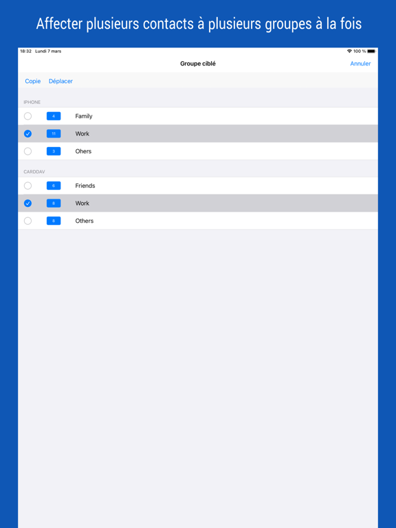 iContacts+: Contacts de groupe