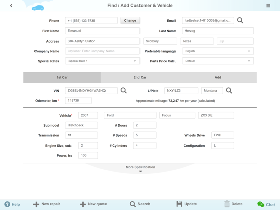 Auto Repair Shop (for Tablet) iPad screenshot 10 - Business app