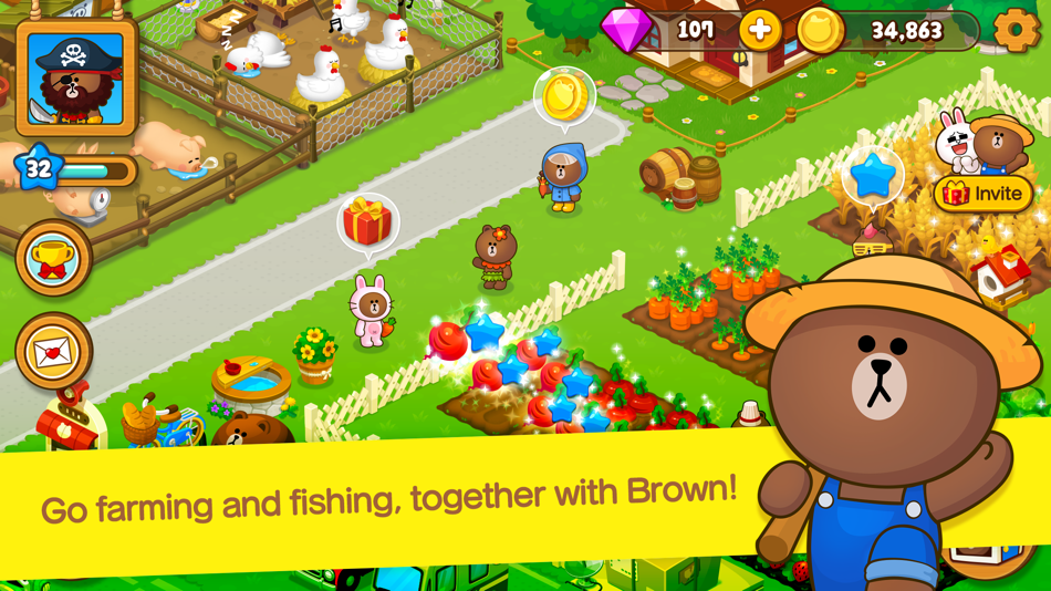 LINE BROWN FARM - 4.1.6 - (iOS)