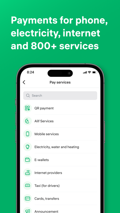 Alif Mobi: payment & transfers Screenshot