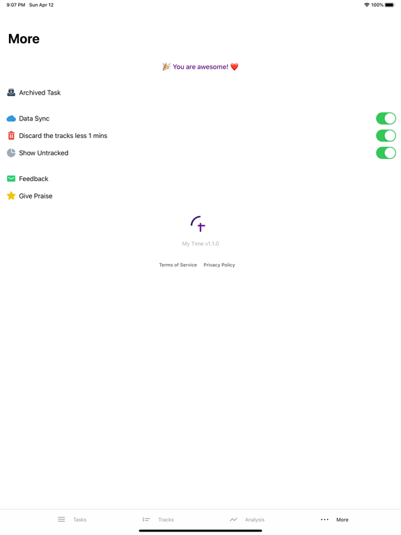 My Time - My Precious iPad screenshot 6 - Productivity app