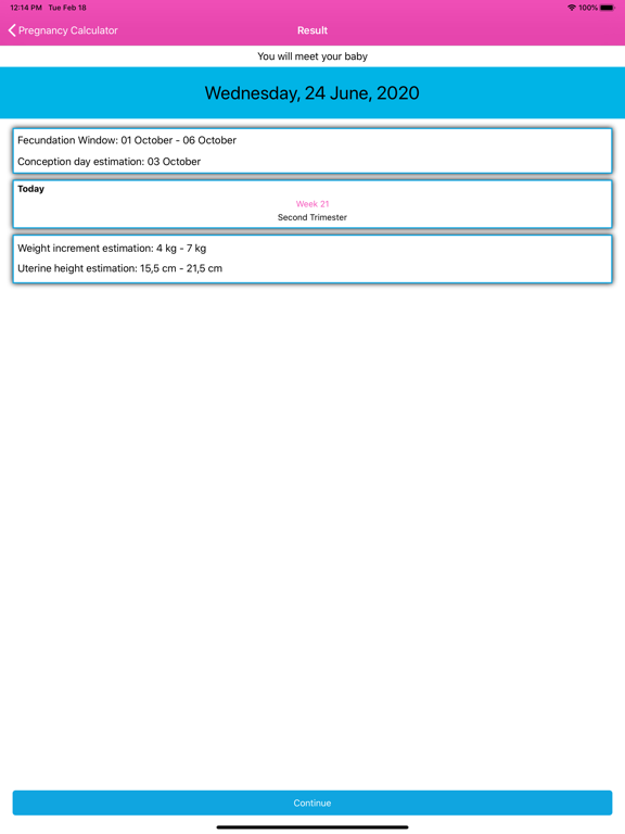 Pregnancy Calculator Calendar iPad screenshot 6 - Health & Fitness app
