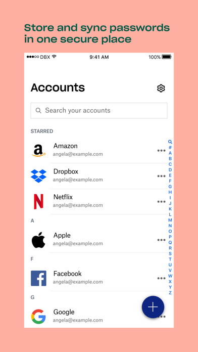 Dropbox Passwords - Manager Screenshot