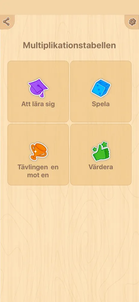Multiplikationstabellen, spel