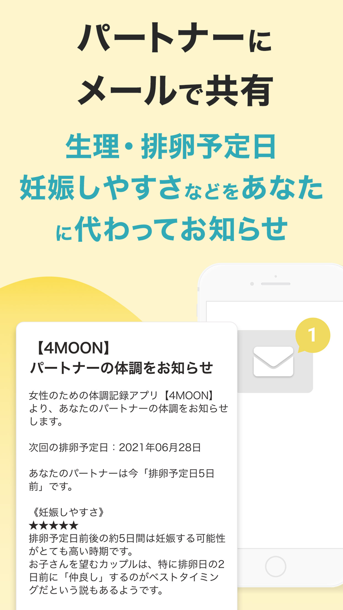 生理管理アプリ 4MOON -  生理周期や排卵日の予測に