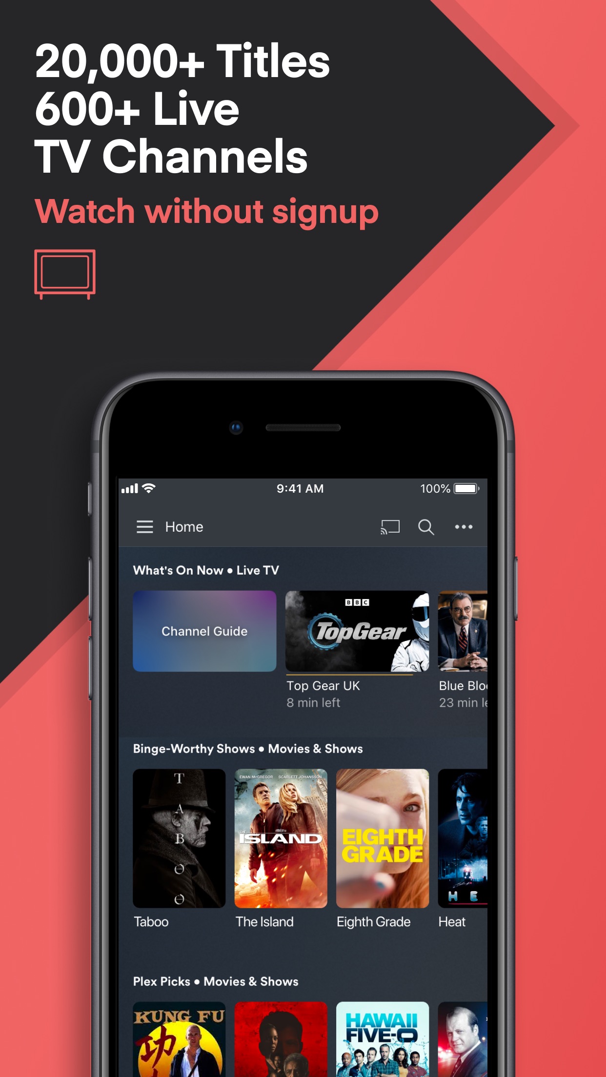 Screenshot do app Plex: Watch Live TV and Movies