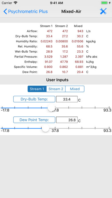 HVAC Psychrometric Plus Screenshot