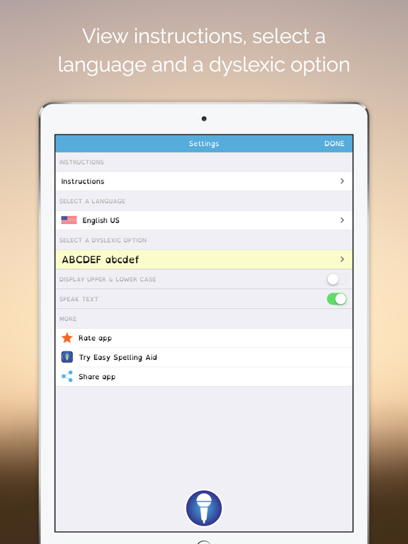 Easy Dyslexia Aid iPad screenshot