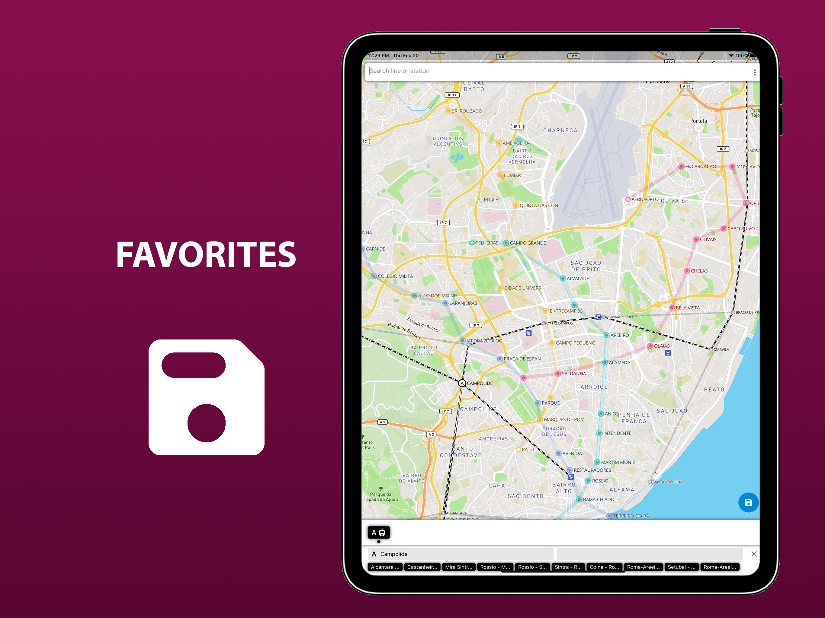 Public transport map Lisbon screenshot 12