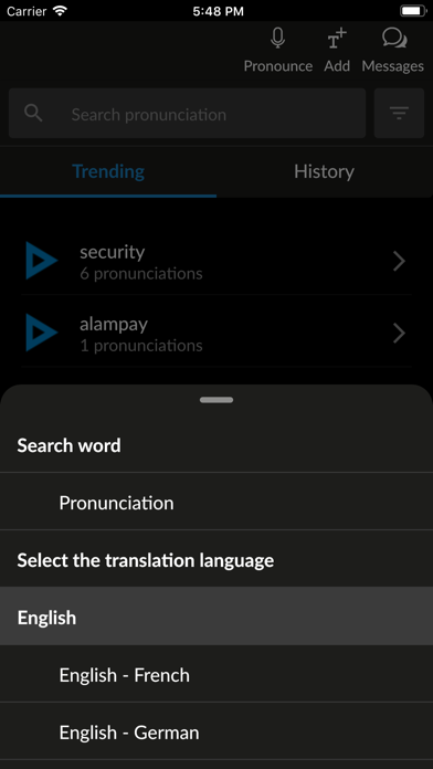 Forvo Pronunciation Screenshot