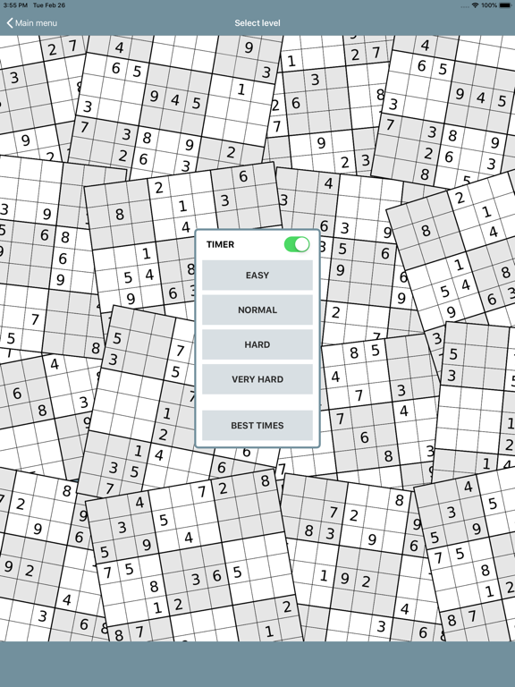 Sudoku classic. iPad screenshot